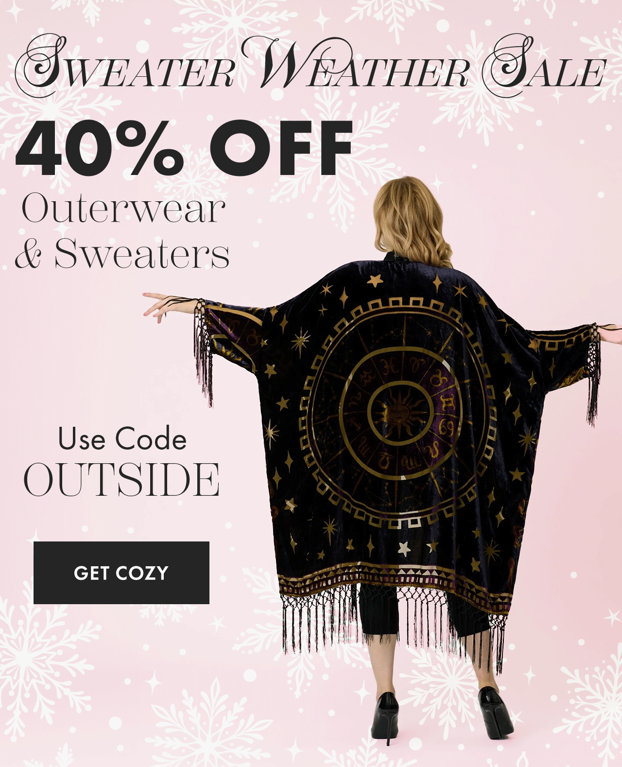LAST DAY for 40% Off Outerwear and Sweaters with Code OUTSIDE
