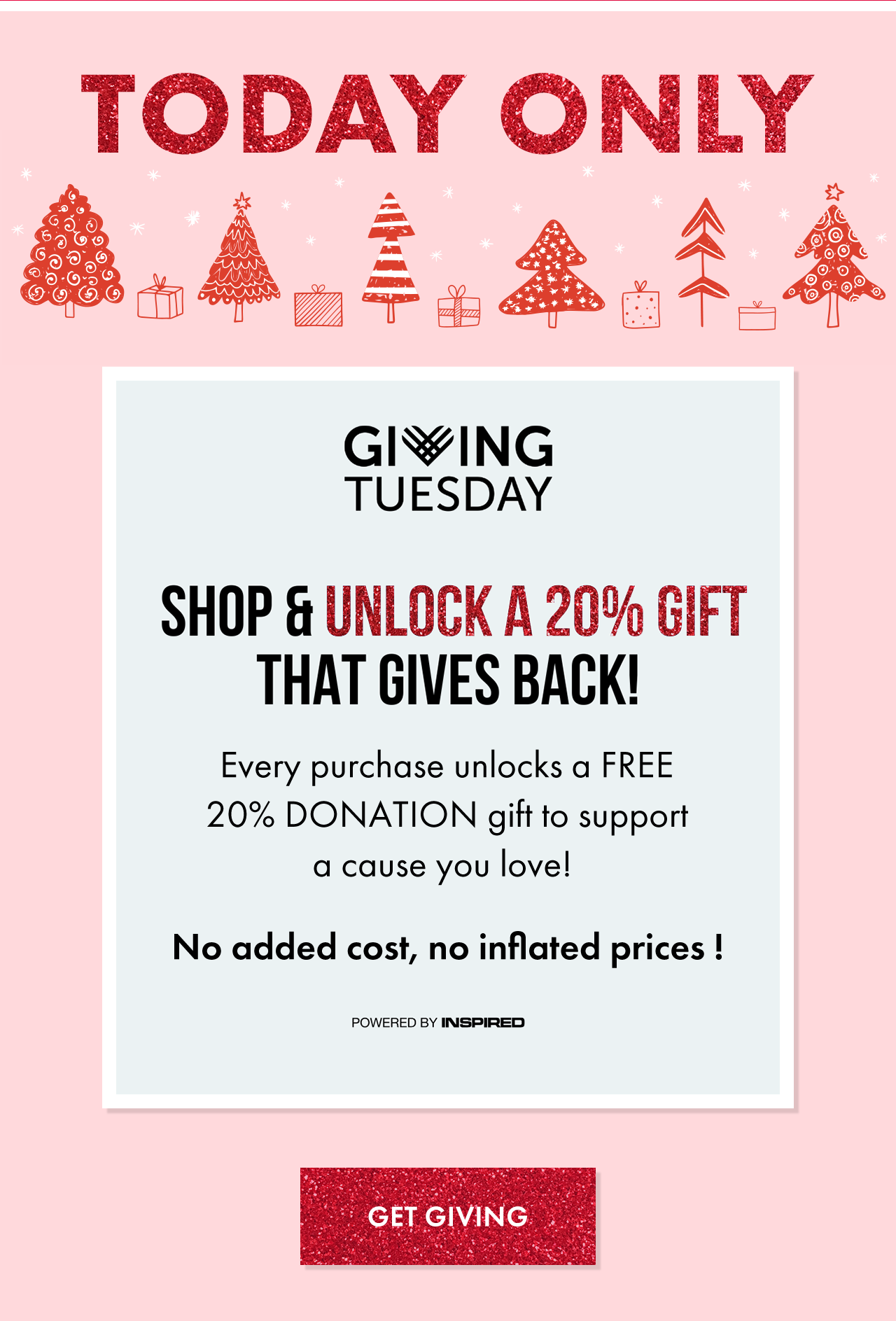 Shop and unlock 20% Off Donation to cause of your choice!