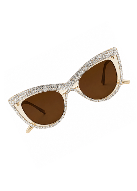 Unique Vintage Rhinestone Frame Sunglasses