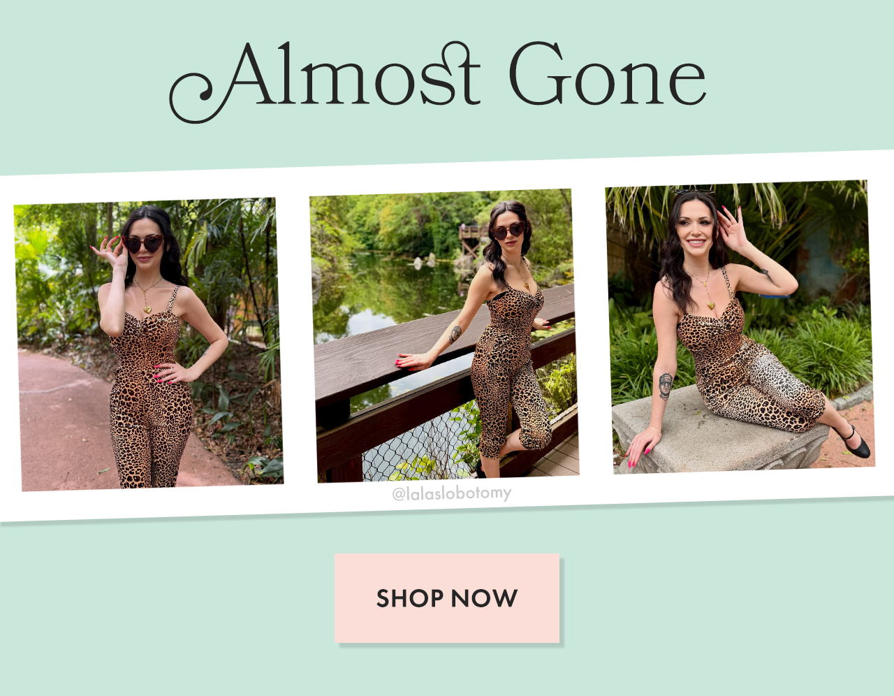 Elvira x Unique Vintage Leopard Print & Skull Pin Belted Velvet Jumpsuit
