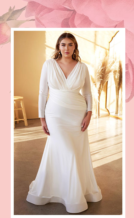 Image of Plus Size White Mermaid Bridal Gown