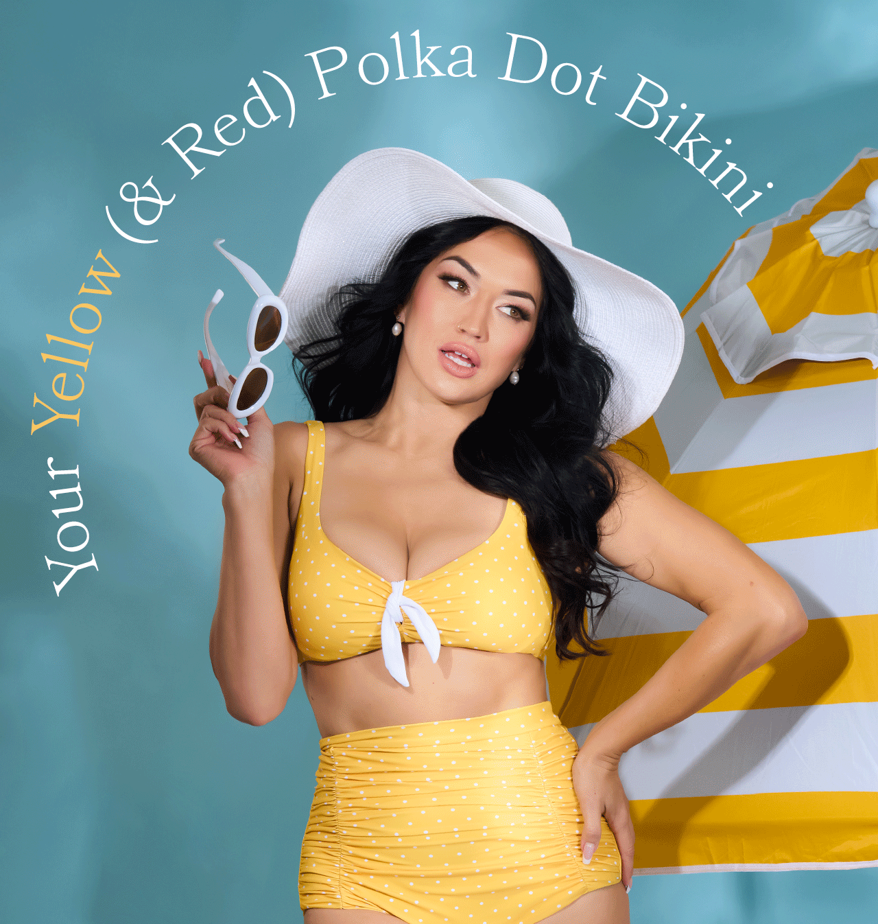 Yellow and (Red) Polka Dot Bikinis