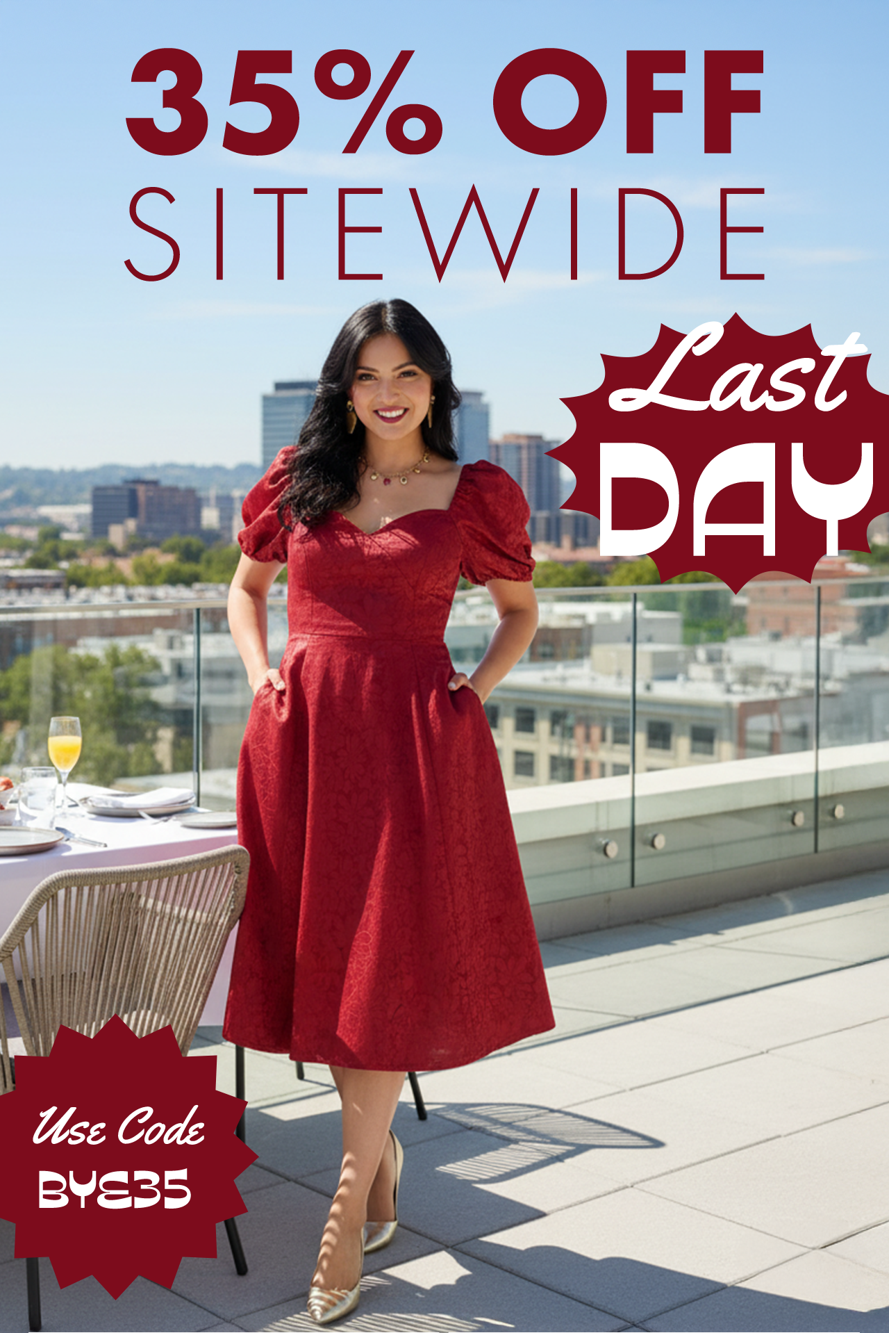 FINAL HOURS to use code BYE35 for 35% Off Sitewide