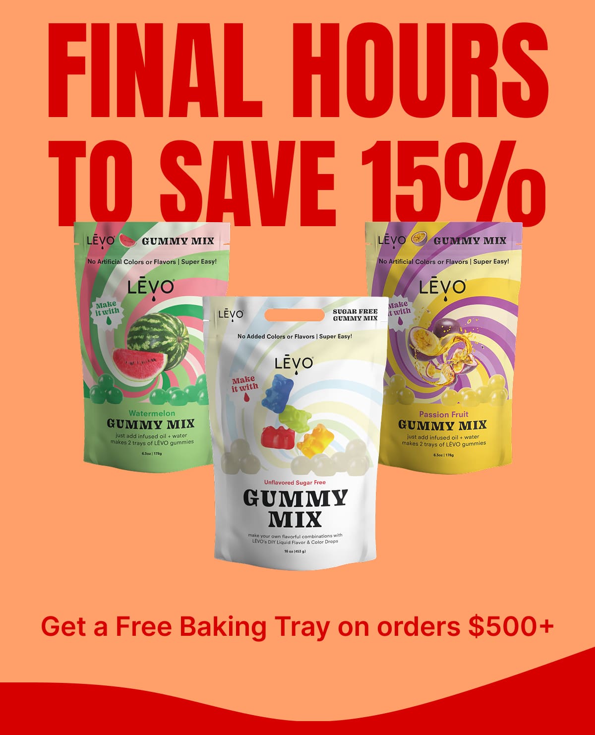 FINAL HOURS TO SAVE 15% Get a Free Baking Tray on orders $500+