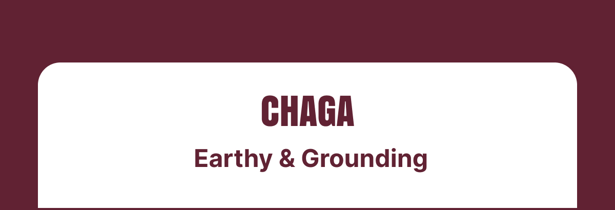 CHAGA Earthy & Grounding