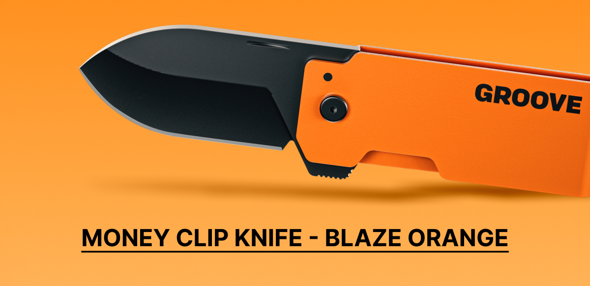 Money Clip Knife - Blaze Orange