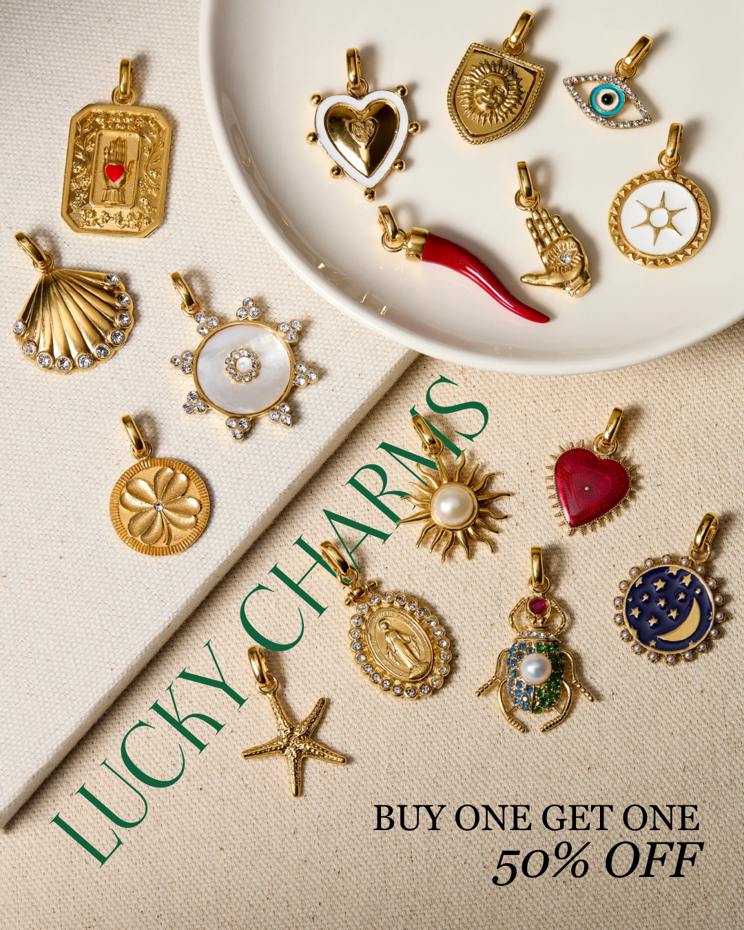 A photo of a charm necklace featuring a small angel with "new for mother's day"