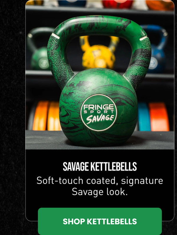 Savage Kettlebells — Soft-touch coated, signature Savage look. Shop Kettlebells