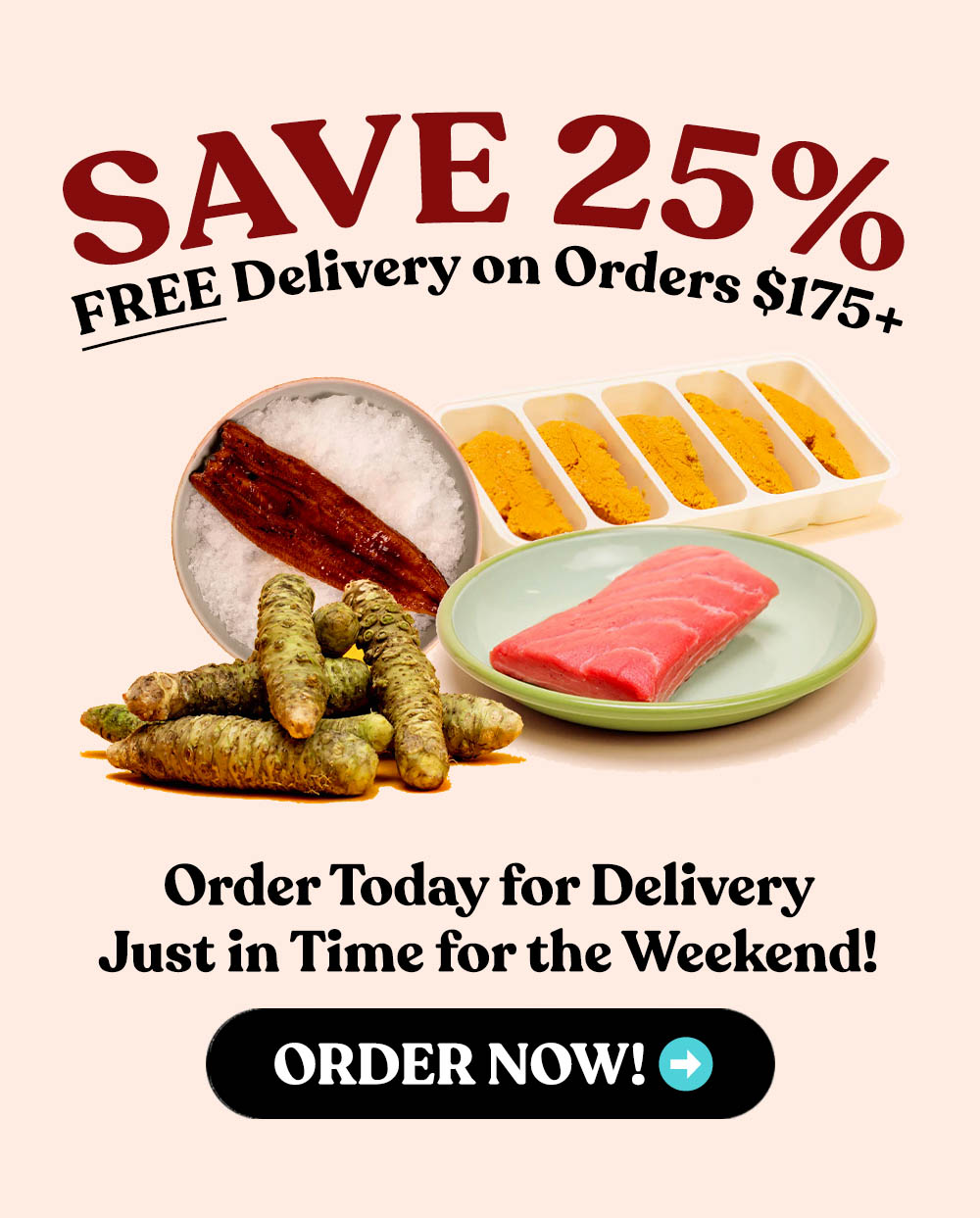 Hi Riviera Seafood Club! 🍣 😍 SAVE 25, + FREE Delivery! SAVE up to 25