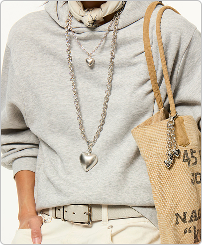 The Puffy Heart Necklace in Silver