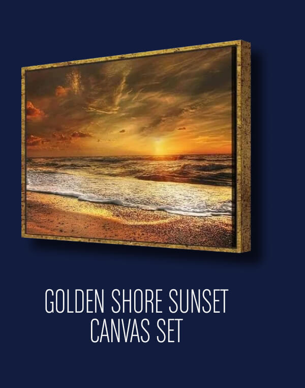 GOLDEN SHORE SUNSET CANVAS SET