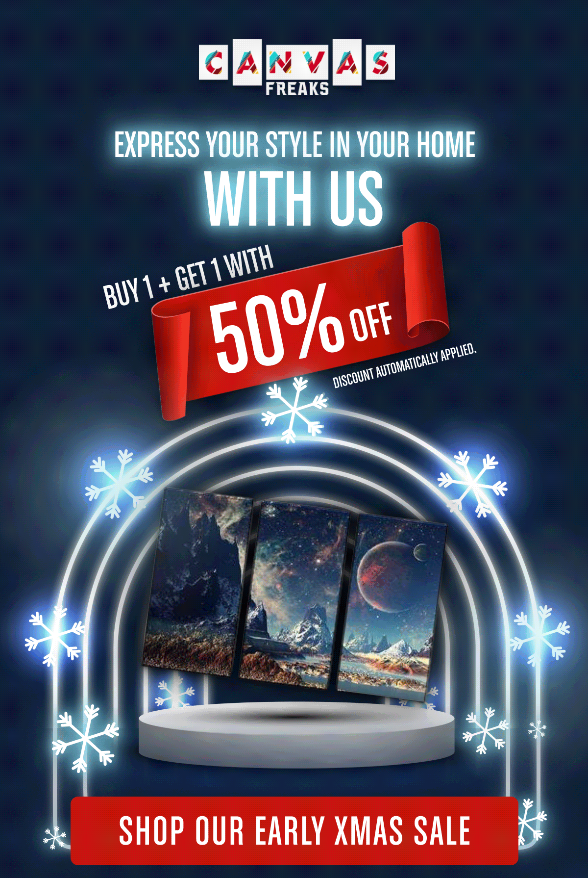 Express your style in your home with us. Buy 1 Get 1 50% OFF. Discount automatically applied.