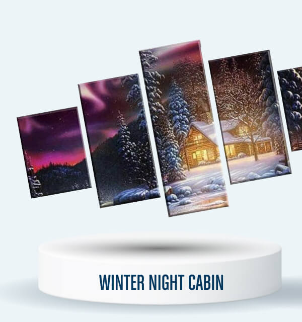 Winter Night Cabin