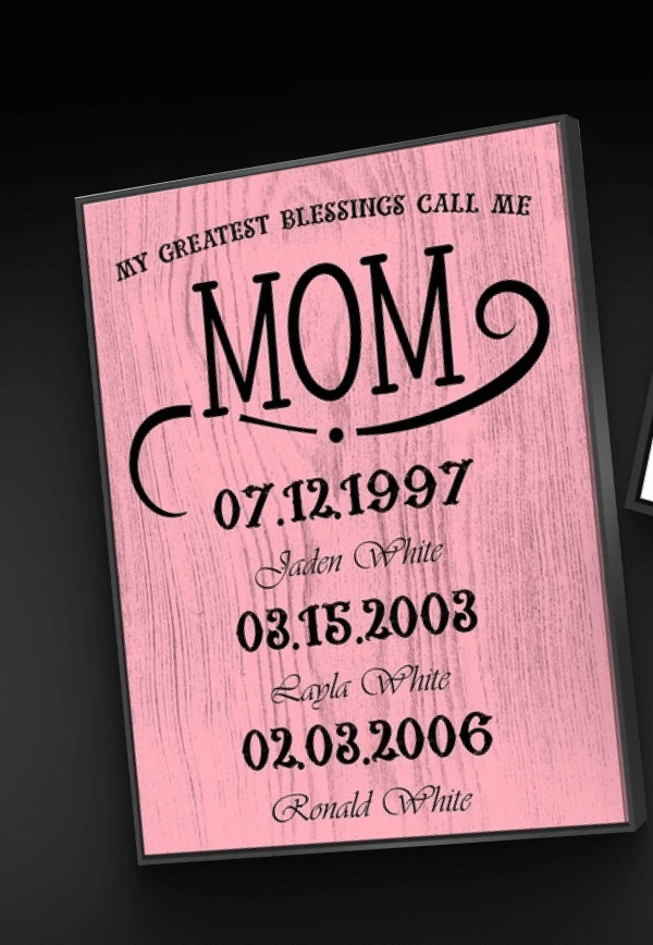 MY GREATEST BLESSINGS CALL ME MOM CUSTOM CANVAS SET