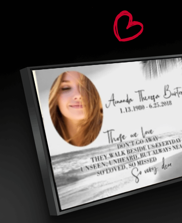 LOVE DON'T GO AWAY BEACH DECK CUSTOM CANVAS SET