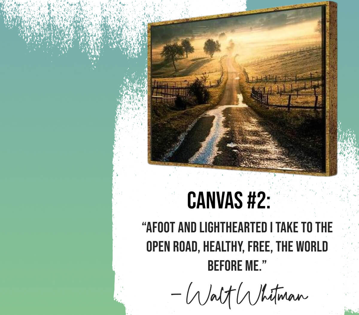 Afoot and lighthearted I take to the open road, healthy, free, the world before me. - Walt Whitman