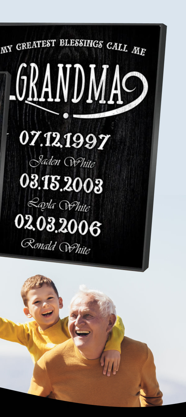 MY GREATEST BLESSINGS CALL ME GRANDMA CUSTOM CANVAS SET