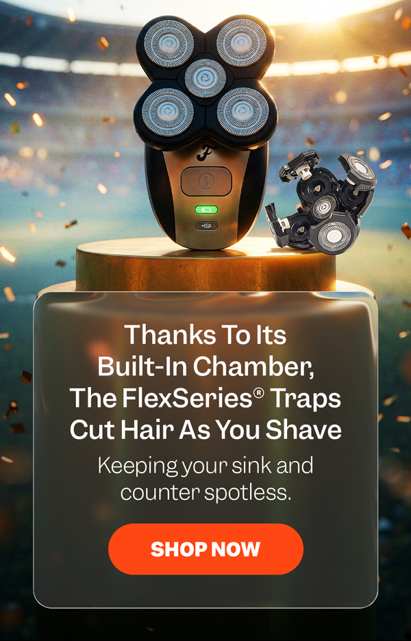 Thanks To Its Built In Chamber, The FlexSeries® Traps Cut Hair As You Shave | Keeping your sink and counter spotless. | Shop Now