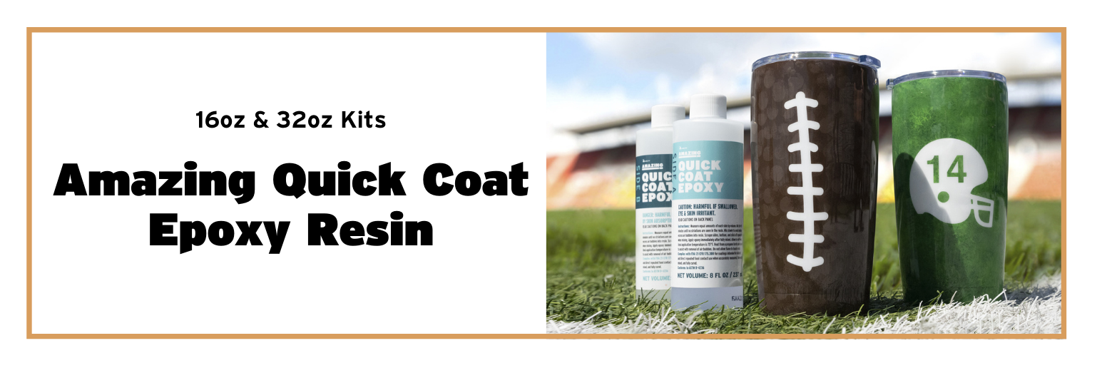 Amazing Quick Coat epoxy resin; sizes are 16oz and 32oz kits.