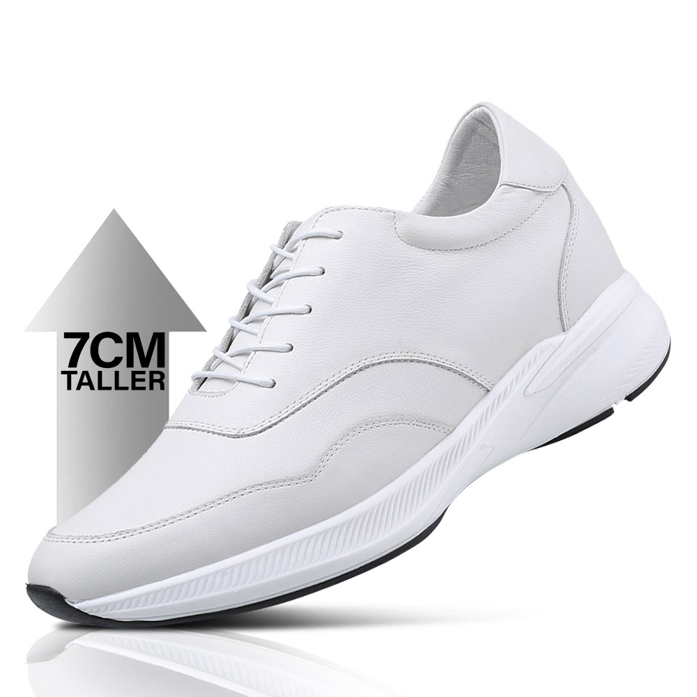 7cm Taller White Casual Shoes