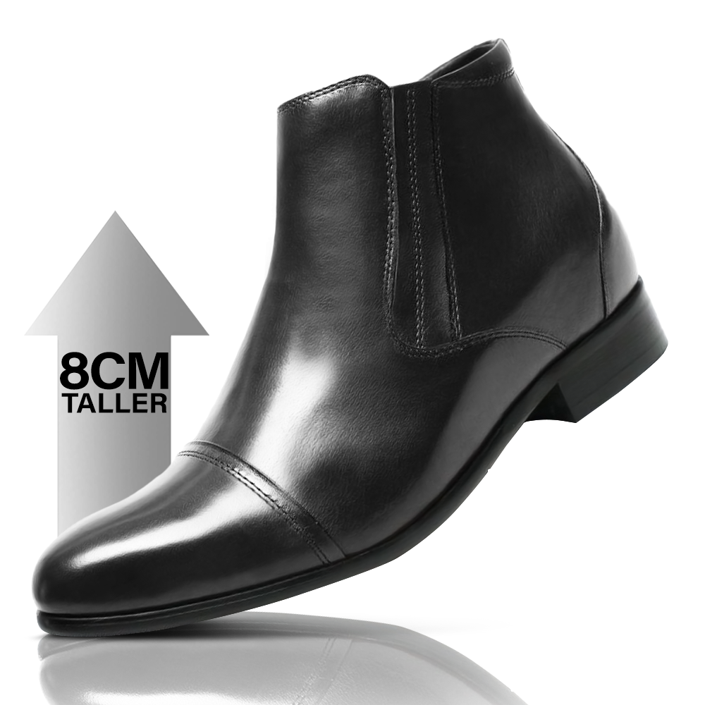 8cm Taller Leather Boots