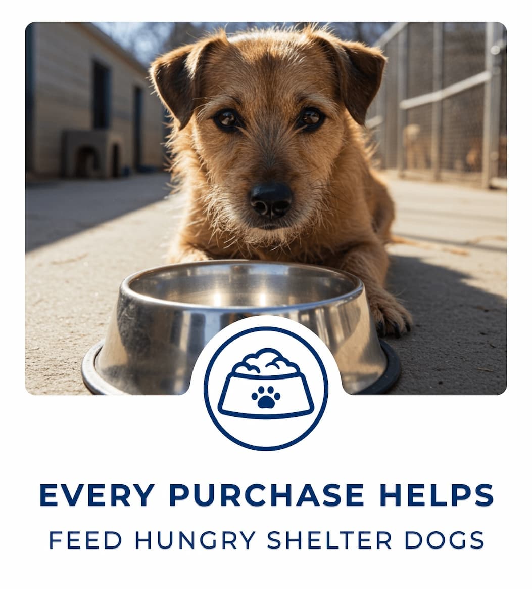Every Purchase Helps Feed Hungry Shelter Dogs