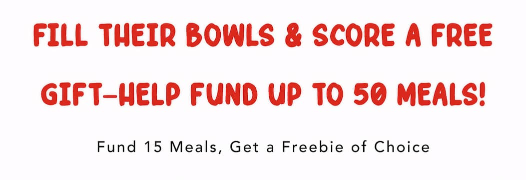 Fill Their Bowls & Score a Free Gift—Help Fund Up To 50 Meals! - Fund 15 Meals, Get a Freebie of Choice