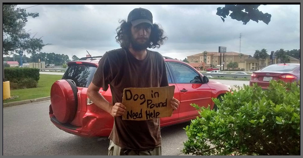 Homeless Man Stood Outside Walmart Pleading For Help For His Dog And Woman Came To His Rescue