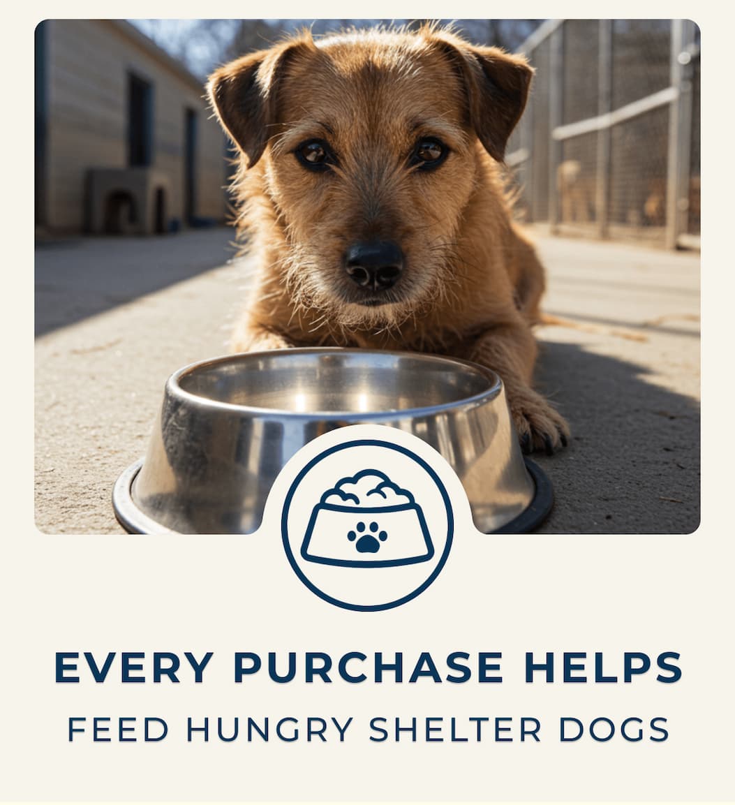 Every Purchase Helps Feed Hungry Shelter Dogs