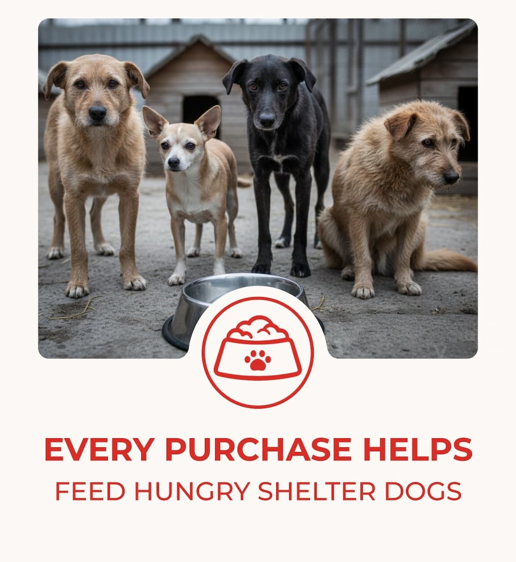 Every Purchase Helps Feed Hungry Shelter Dogs