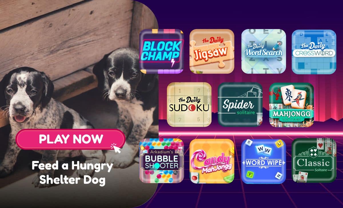 Help Shelter Dogs: Play Games, Earn Their Meals