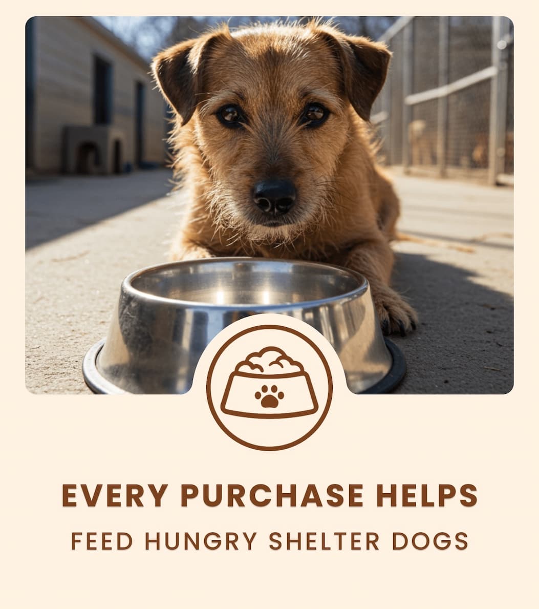 Every Purchase Helps Feed Hungry Shelter Dogs