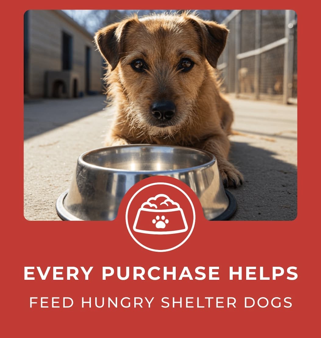 Every Purchase Helps Feed Hungry Shelter Dogs