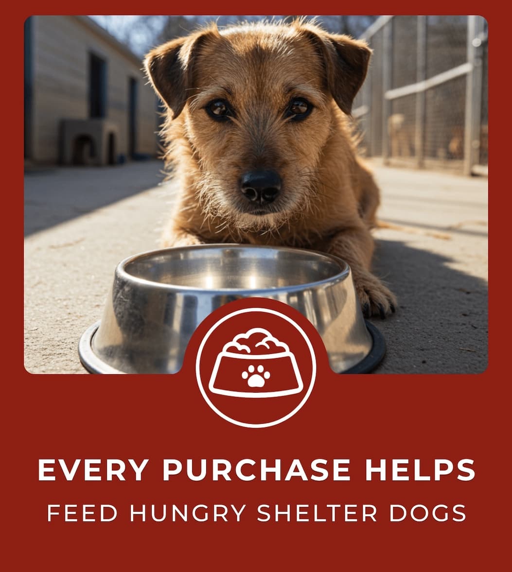 Every Purchase Helps Feed Hungry Shelter Dogs