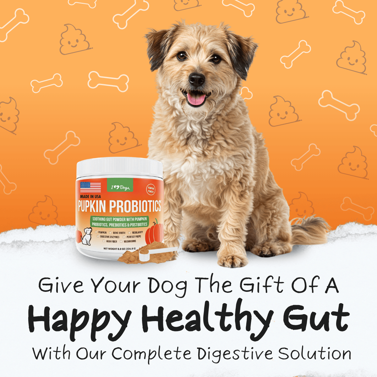 Give Your Dog the gift of a Happy, Healthy Gut with our complete digestive solution