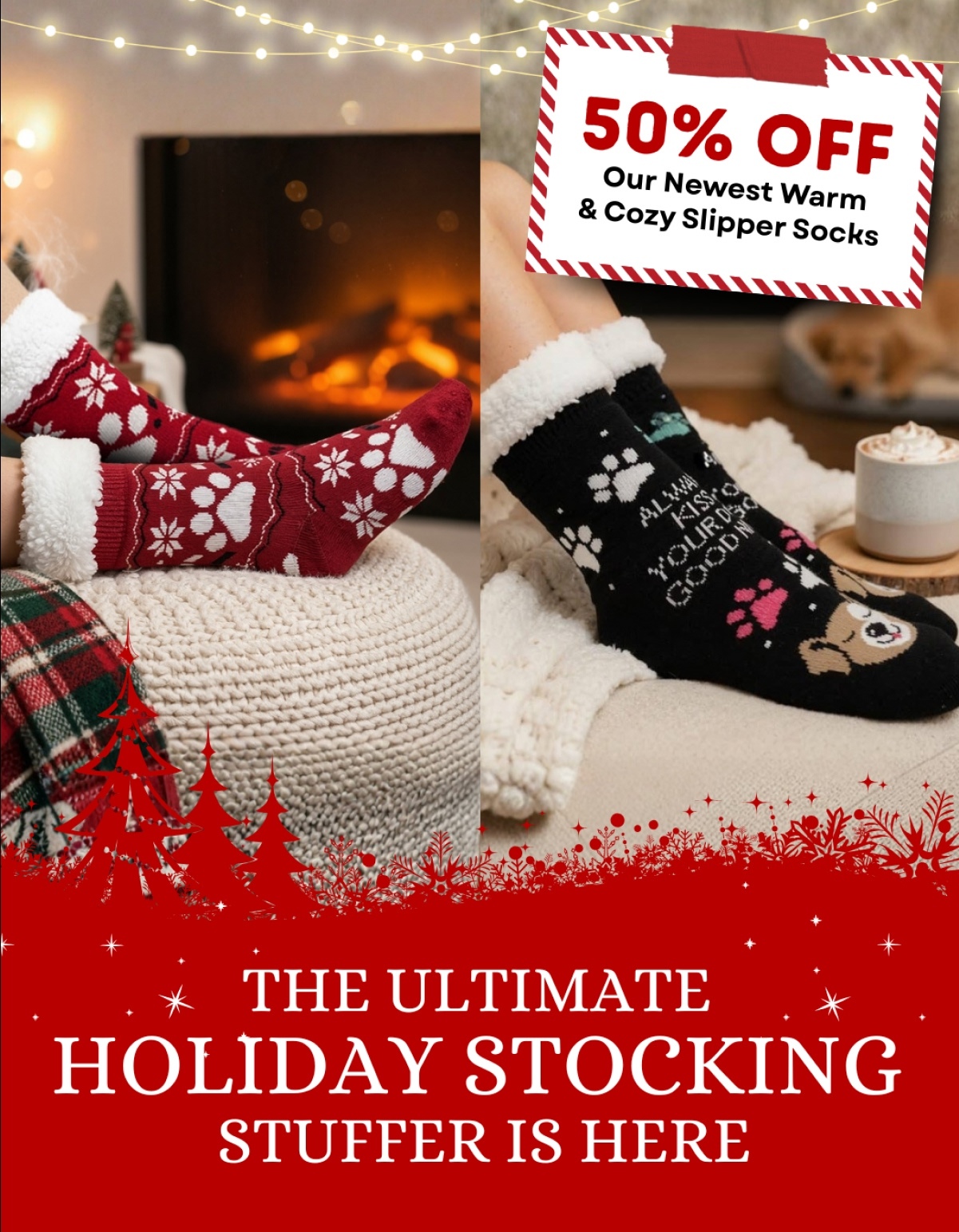 The Ultimate Holiday Stocking Stuffer Is Here - 50% OFF Our Newest Warm & Cozy Slipper Socks