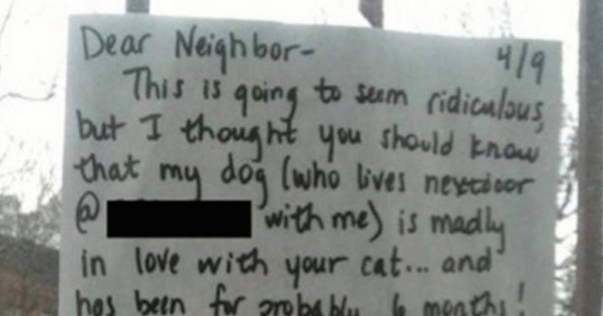 Heartbroken dog prompts owner to write a note to the neighbors