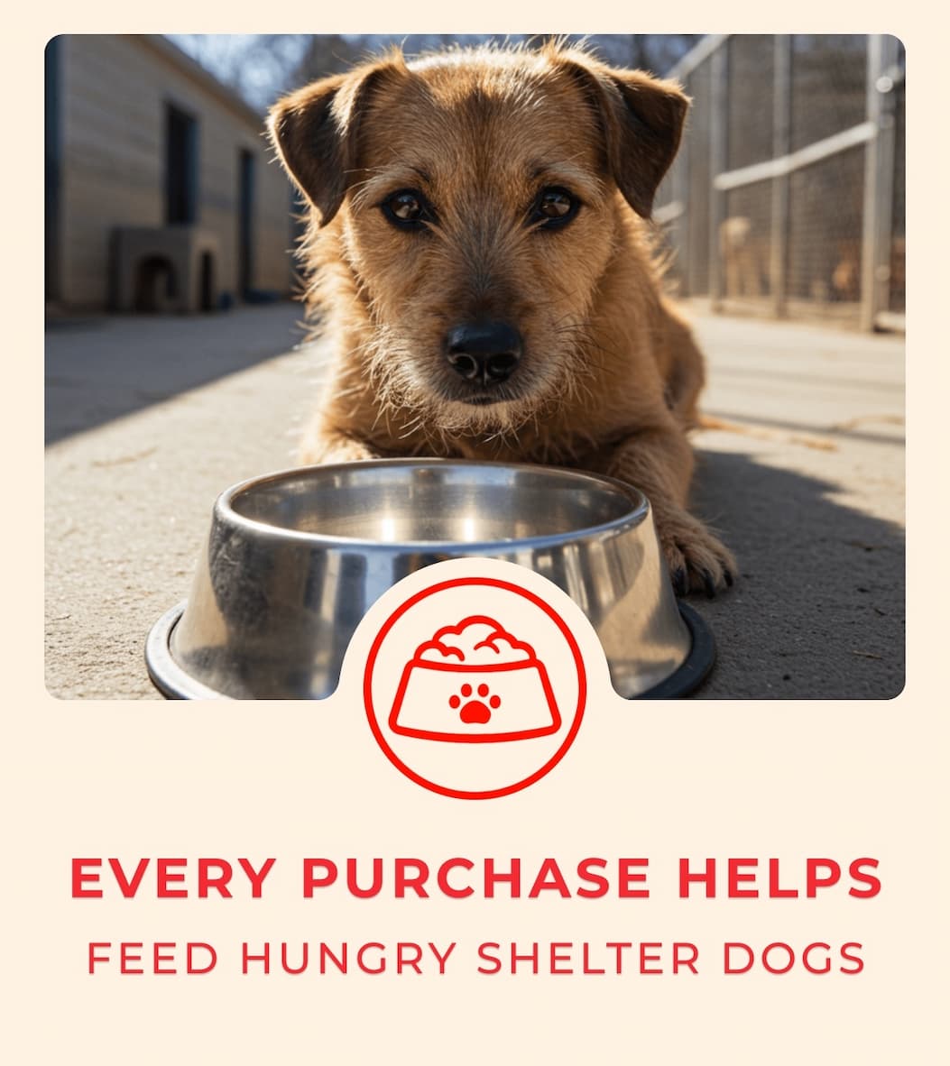Every Purchase Helps Feed Hungry Shelter Dogs
