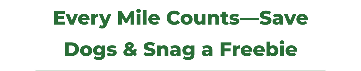Every Mile Counts-Save Dogs & Snag a Freebie