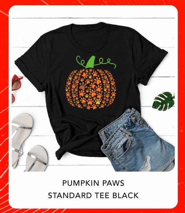 Pumpkin Paws Standard Tee Black
