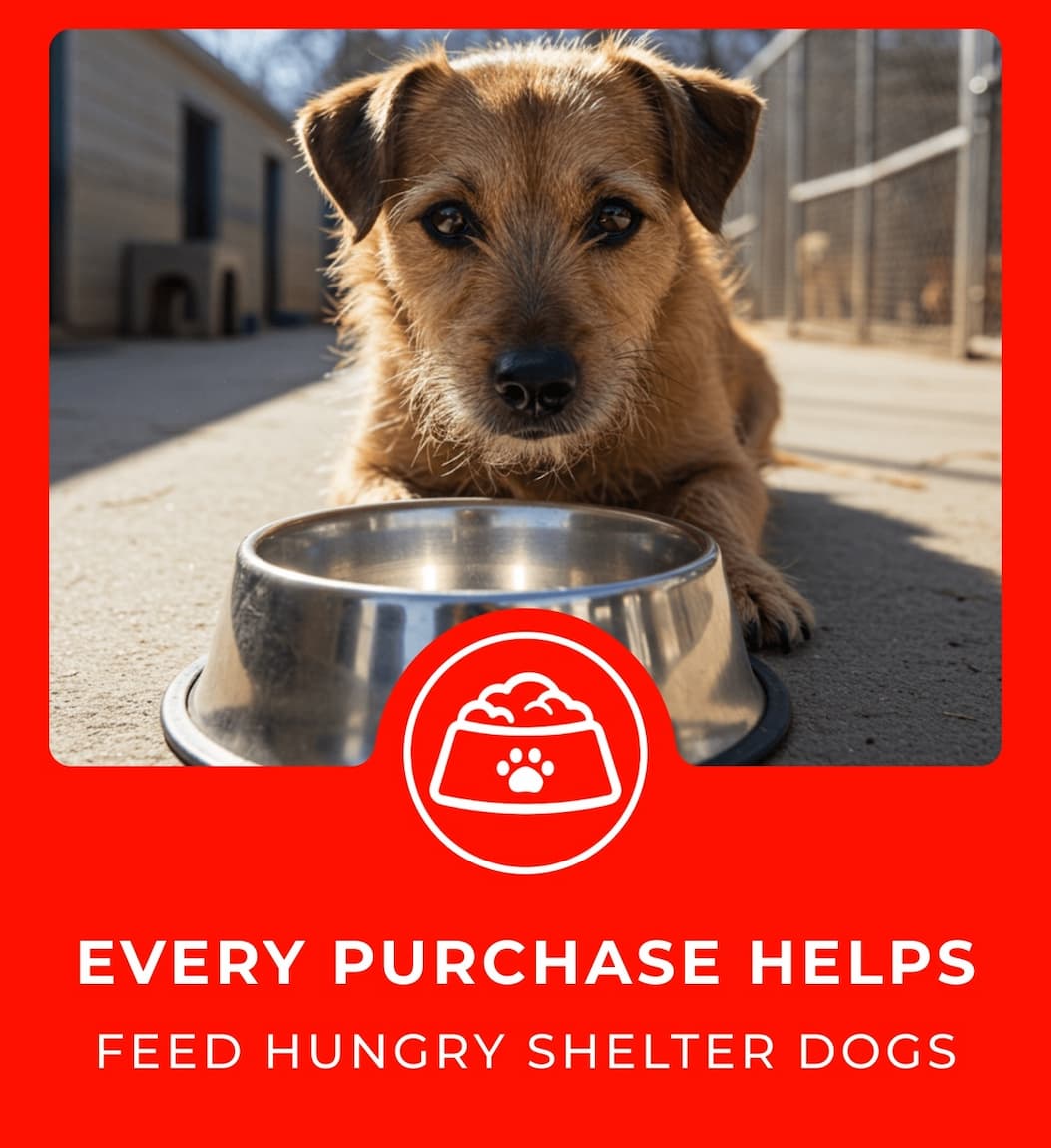 Every Purchase Helps Feed Hungry Shelter Dogs