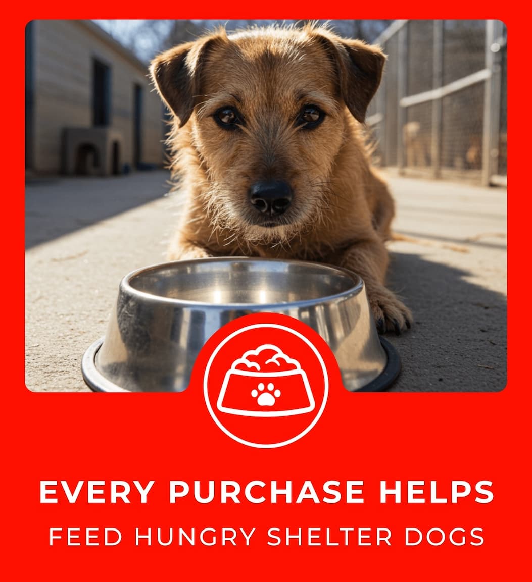 Every Purchase Helps Feed Hungry Shelter Dogs
