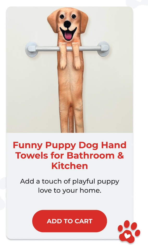 Funny Puppy Dog Hand Towels for Bathroom & Kitchen