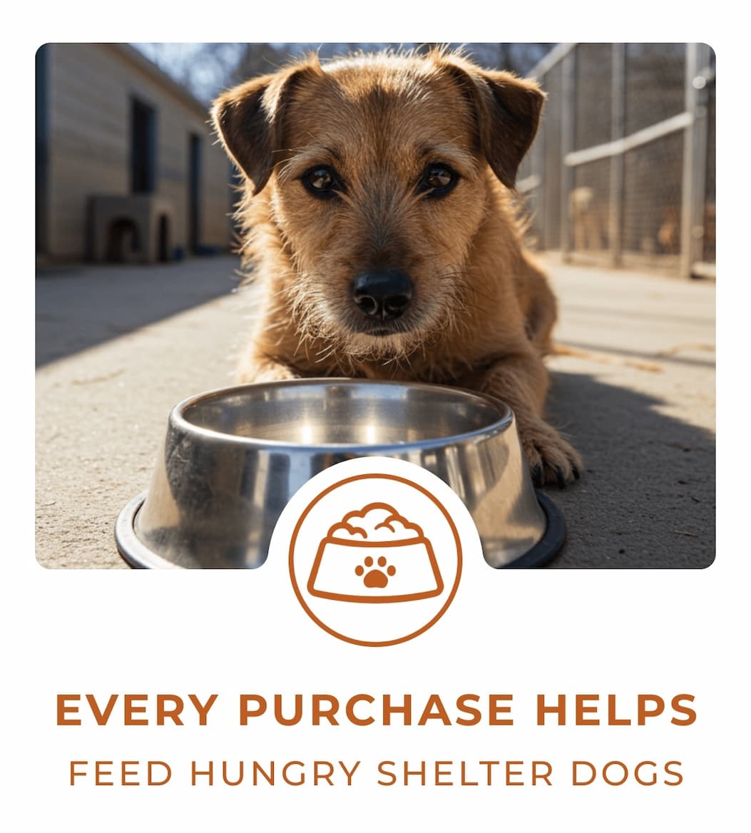 Every Purchase Helps Feed Hungry Shelter Dogs