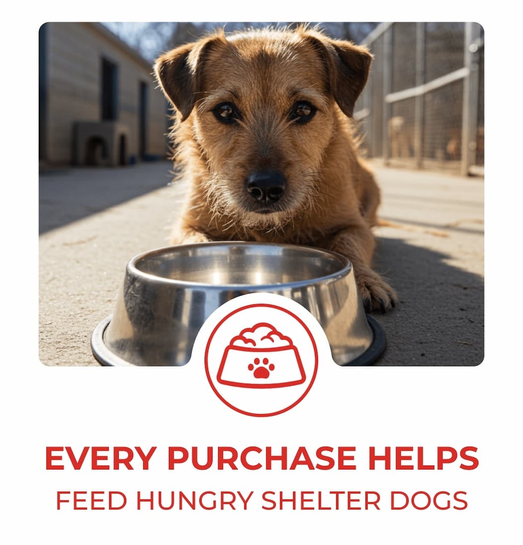 Every Purchase Helps Feed Hungry Shelter Dogs
