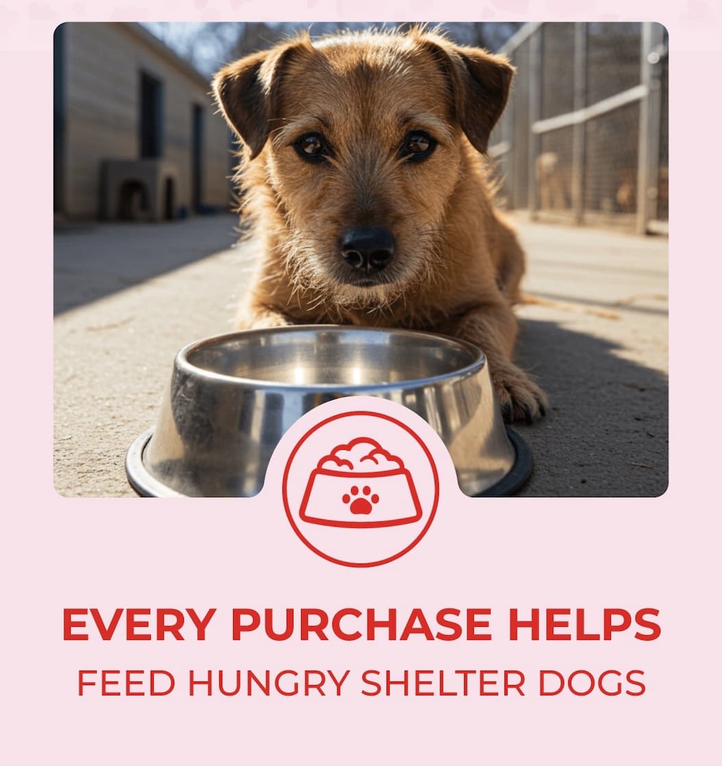 Every Purchase Helps Feed Hungry Shelter Dogs