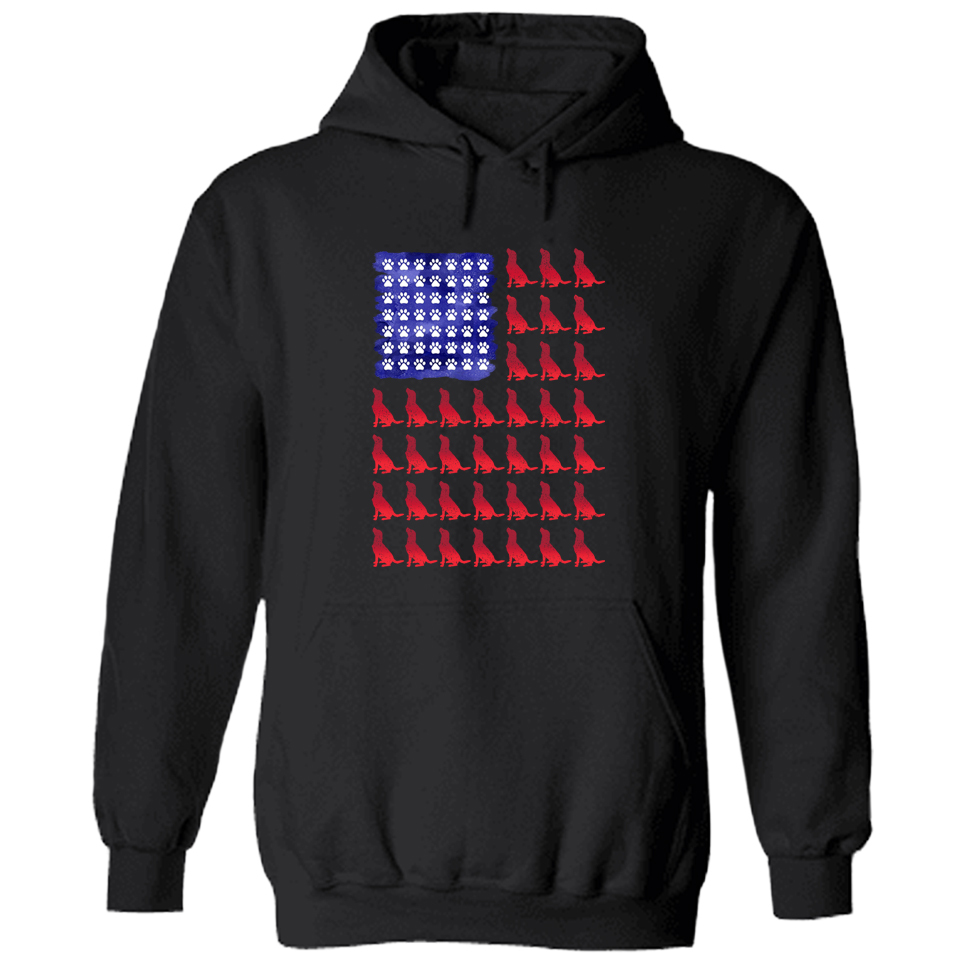 Red Dog Blue Paw Black Hoodie