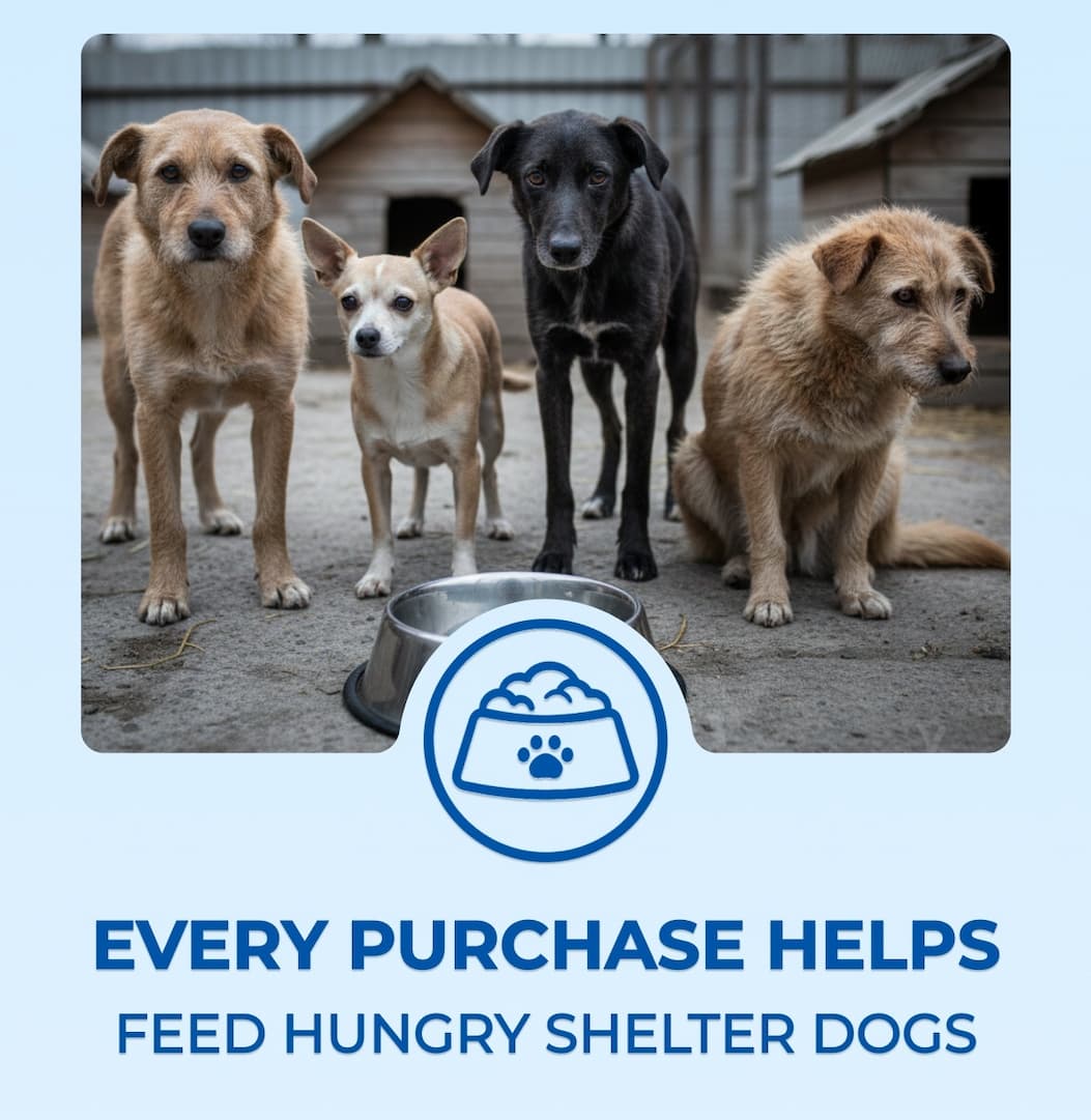 Every Purchase Helps Feed Hungry Shelter Dogs