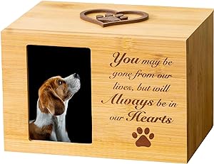 iHeartDogs 'Always Be in My Heart' Dog Memorial Keepsake - Photo Frame Cremation Urn for Dog and Cat Ashes - Pet Loss Gifts