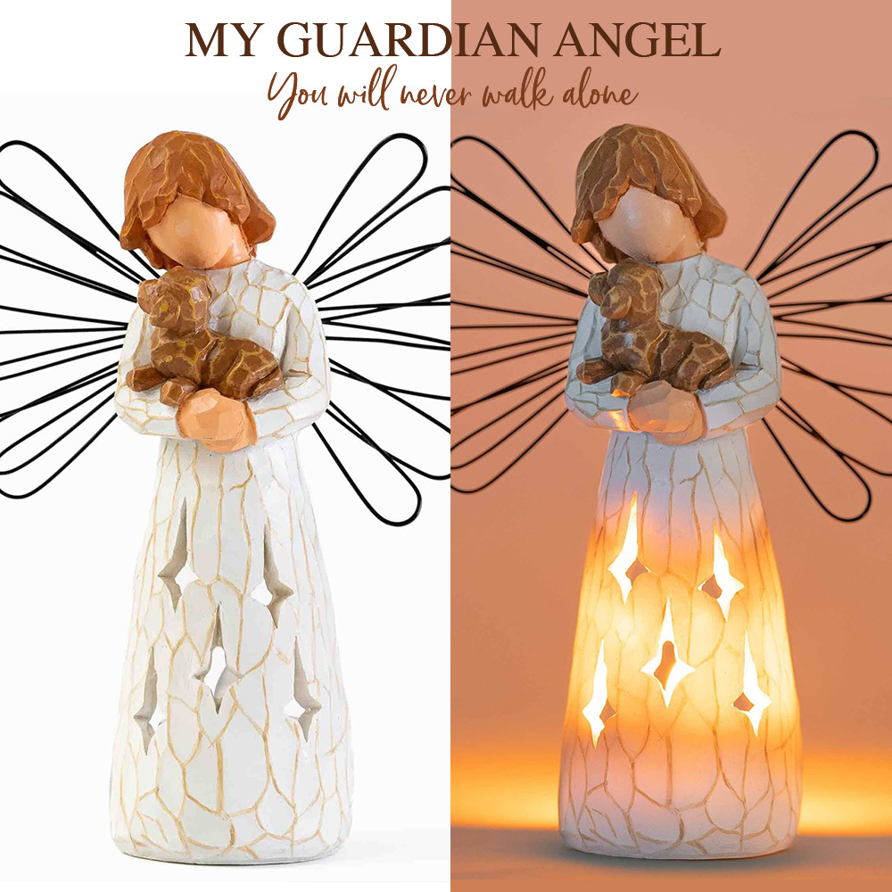 My Guardian Angel Memorial Dog Figurine with Flameless Candle – Deal 20%